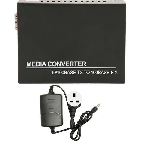 Commutateur Ethernet SFP 10/100M auto-négociation, duplex intégral/semi, indicateur LED, convertisseur fibre optique pour Ethernet 100-240V, fiche UK (1/5)