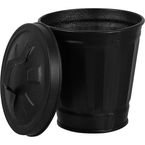 Mini poubelle avec couvercle petite de bureau pot fleurs noire 9 5 x 9 cm 5 x 9 cm (1/5)