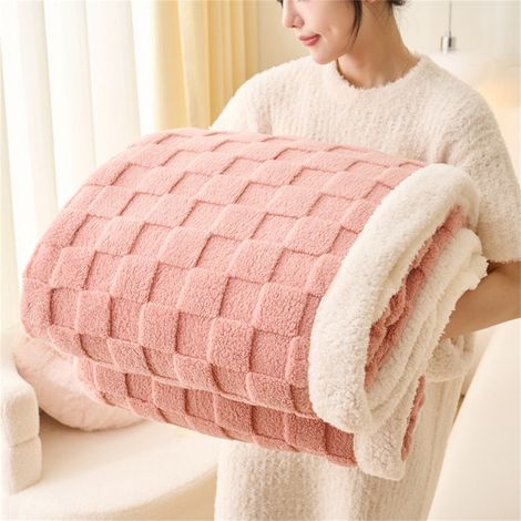 Couverture Jetable - Velours De Cordon - Double Épaisseur - Pour Canapé Bureau Sieste Déjeuner Extérieur - 1 Pièce
