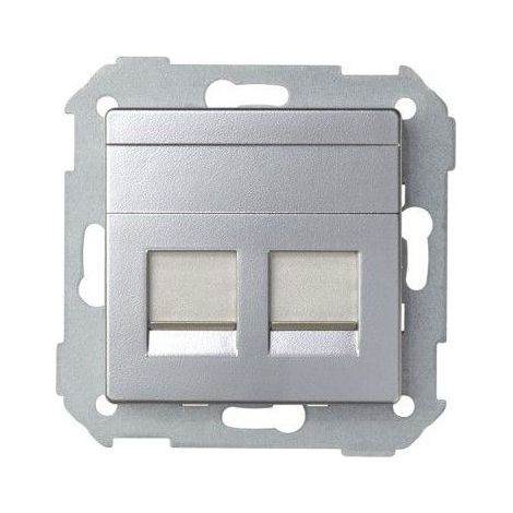 Tapa informática 2 tomas RJ45 aluminio SIMON 82006-33