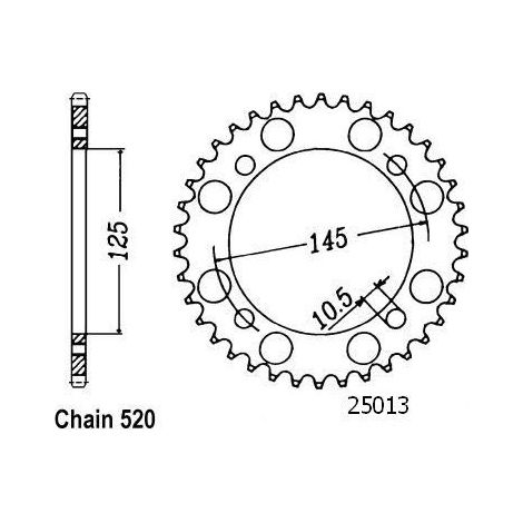 Couronne Acier TT Yamaha - 520 - 39 Dents - Made in Germany