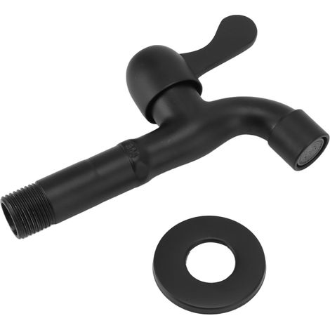 Rubinetto dell'acqua in acciaio inox 304 G1/2 – montaggio a parete – stile lungo, singolo – nero – serbatoio acqua fredda