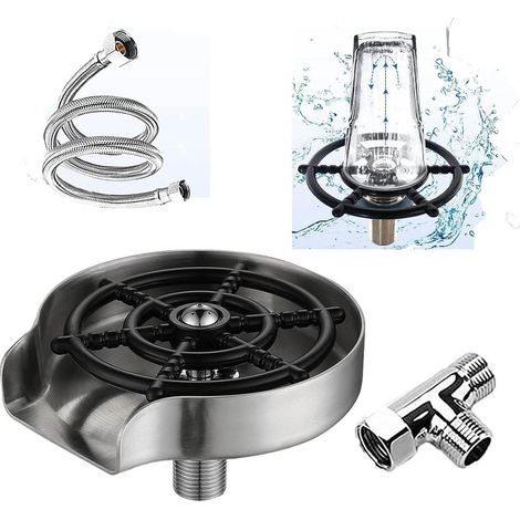 Rince Verre Evier, Acier Inoxydable Lave Verre Automatique, Lave Verre Evier, Accessoires D'éVier de Cuisine, D'éVier Rince-Verre (1/5)