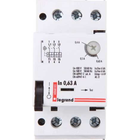 Interruttore automatico motore 3P 0,12kW 0,4-0,63A M 250 0,63 606803