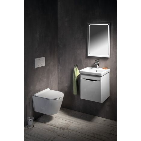 Set de salle de bain ELLA 40, 1x porte, gauche, blanc (1/4)