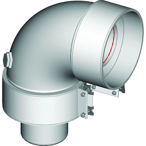 Ati - Curva 90° Coassiale In Alluminio Ø60/100 Per Caldaia Camera Stagna - Modello: Baxi