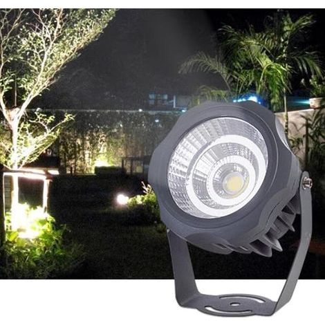 Projecteur Sol Lumières - Spot LED Exterieur, Lampes Paysage Rondes COB Haute Puissance AC 220V, Lampes D'arbre Étanches Ip67, Éclairage Paysage Extérieur, Support Réglable À 180 °(Green,10W(220v)) (1/5)