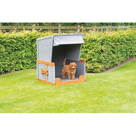 Hunde-Strandkorb BEST FRIEND KS-Geflecht grau