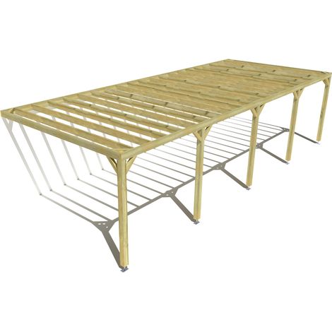 Pergola bois • 10m x 4m • adossée • sens profondeur • livraison comprise (1/3)