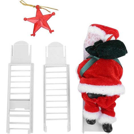 Elektrische Lichterkette mit kletterndem Weihnachtsmann für den Weihnachtsbaum, verspielte Wanddekoration, festliches Accessoire (1/5)