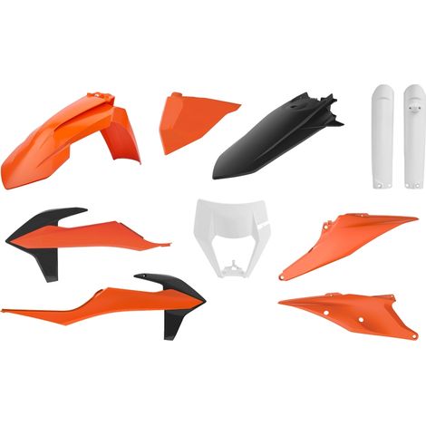 Kit completo di plastiche Polisport KTM EXC 20 23 Arancione Nero Resistenti