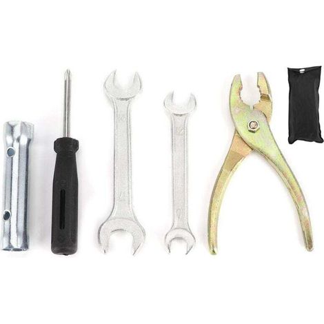 Kit d'outils de réparation de moto, kit d'outils de réparation de moto, kit d'outils de réparation de moto universel Qiilu clé en métal + tournevis + pince + jeu de douilles de bougie d'allumage (1/4)