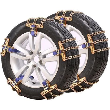 Chaînes à neige antidérapantes pour pneus 165-255 mm – Acier au manganèse – Installation simple – Pour routes verglacées et enneigées (1/5)