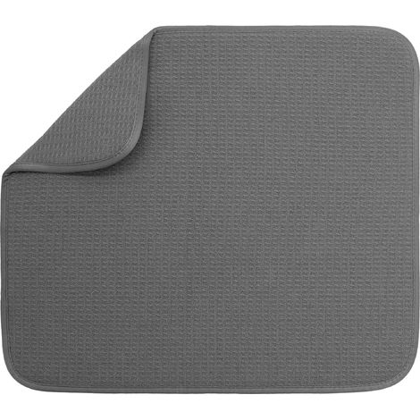 Alfombrilla de secado de microfibra absorbente y reversible para cocina, 40,6 x 45,7 cm, color antracita. (1/5)