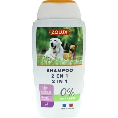 Shampooing 2en1 nettoie et oxygène le poil pour chien 250 ml - zolux (1/3)