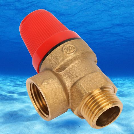 Soupape de sécurité en laiton de qualité supérieure G1/2'', filetage DN15, à ressort, pour fournaise suspendue (3 bar DN15) (1/5)