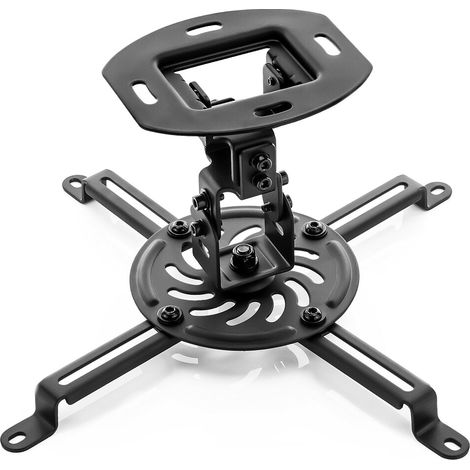 1 Support Plafond Pour Vidéoprojecteur, Inclinable +-15°, Pivotant 360°, Charge 13,5Kg, Noir