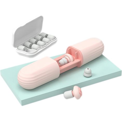 JSSEVN-Bouchons d'oreille en silicone réutilisables pour dormir, sensibilité au bruit et voyages (1/4)