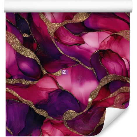 Papel pintado en tonos burdeos, morado y ciruela para salón y dormitorio, 50x1000 cm. (1/5)