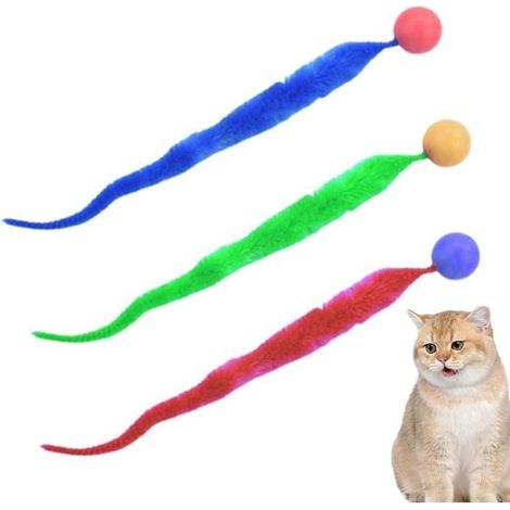 Jouet pour chat - 3 Pcs balles rebondissantes Amusantes - Couleurs Assorties - Plastique (1/4)