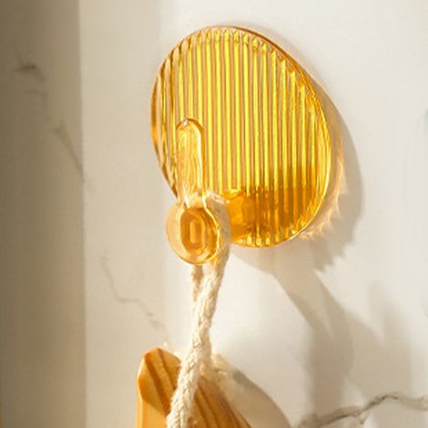 Selbstklebender Haken – Schlüsselhalter/Kleiderhaken, kein Bohren erforderlich, für Tür, Bad und Küche, 4 Stück, bernsteinfarben, PET (1/5)