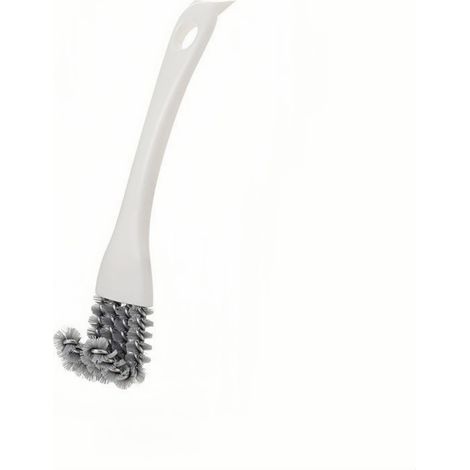 Brosse de nettoyage pour barbecue en forme de V avec grattoir, outil de nettoyage en profondeur pour l'extérieur, blanche, 1 pièce
