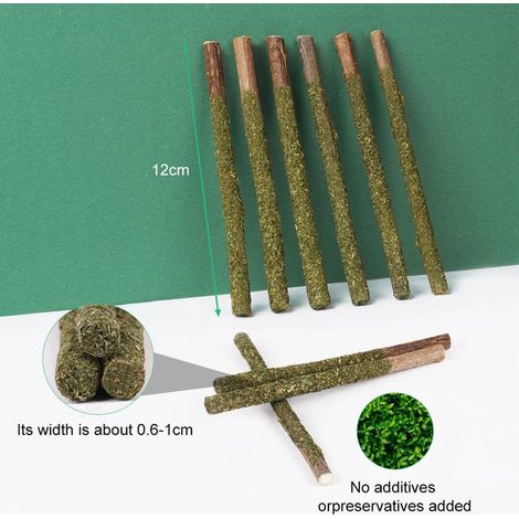 Bâtonnets à mâcher pour chat en bois naturel pour hygiène dentaire et bien-être 12 pièces