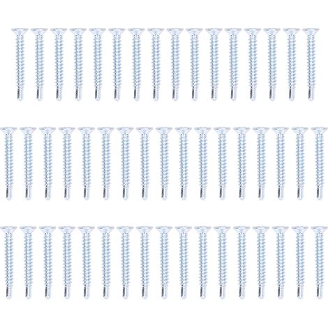50 selbstbohrende, verzinkte Stahlschrauben, Senkkopf mit Kreuzschlitz 4,2 x 32 mm, 50er-Packung für Metall