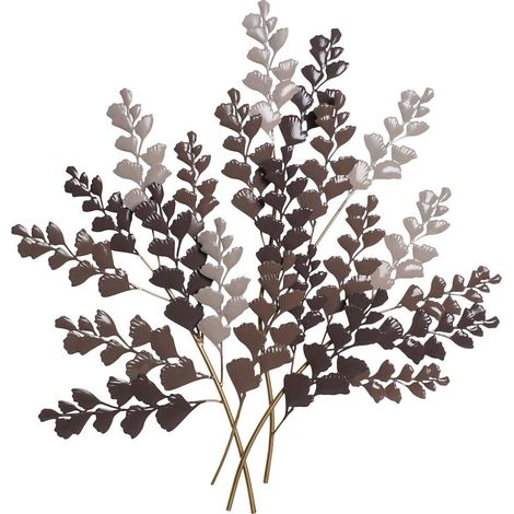 Statue murale beige branches en métal pour ambiance chaleureuse - Beige sable avec nuances marron et doré