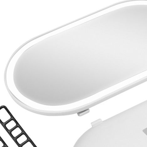 Miroir de pare-soleil de voiture avec éclairage LED, interrupteur tactile, verre HD, universel, protection solaire, miroir cosmétique blanc (1/5)