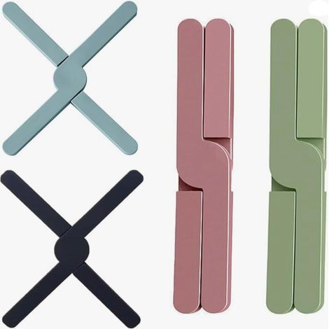 1 set de tapis isolants en silicone pour plats chauds, tapis isolants pliants résistants à la chaleur, tapis épais pour la cuisine, la table à manger, les casseroles chaudes, les poêles et les plantes (1/5)