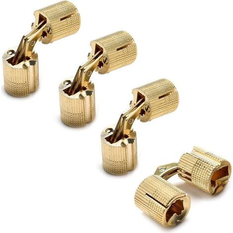 4pcs Box Hinges, Cylinder Hinges, Brass Hidden Invisible Barrel Hinge for DIY Jewelry Box, Gold Crafts (Size: 10mm) (1/5)