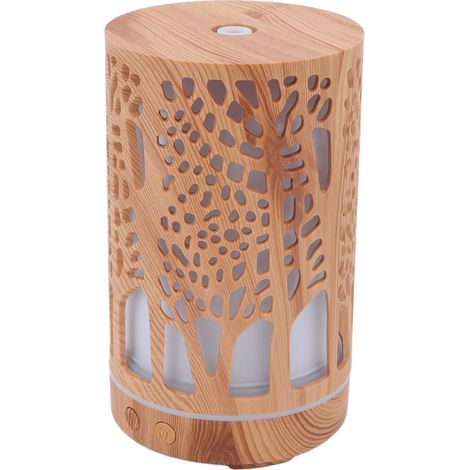 Humidificateur d'arômes avec télécommande, diffuseur d'huiles essentielles aspect bois, 7 couleurs LED, 200 ml, prise UE 100-240 V (1/5)