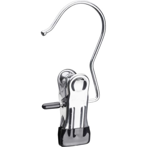 Hettich Kleiderhaken mit Klemme Stahl Ø 3,8 cm schwarz - 2 Stück Garderobenhaken