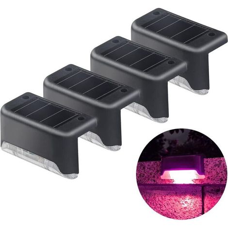 Luci solari da recinzione Bardusch, confezione da 4 luci solari a LED con sensore di colore, luci decorative per piscina, luci per gradini, luci da giardino (1/4)