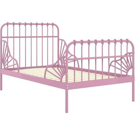 Maison Exclusive - Ausziehbett Rosa Metall 80x130/200 cm (1/5)