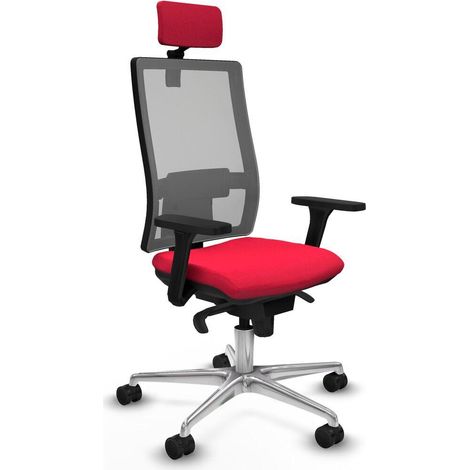 piqueras-y-crespo Silla de oficina roja con reposacabezas