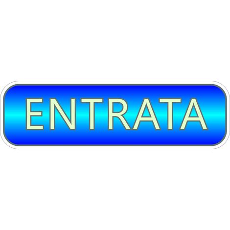Targhetta Adesiva 3D Fotoluminescente "Entrata"