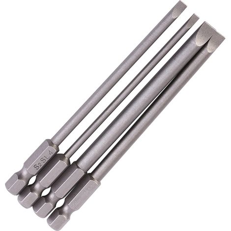 Set mit 4 tragbaren Schraubendrehern aus S2-Legierungsstahl, 100 mm / 3,93 Zoll, magnetische Schraubendreherbits für elektrische Schraubendreher, Handschraubendreher und Bohrmaschinen.
