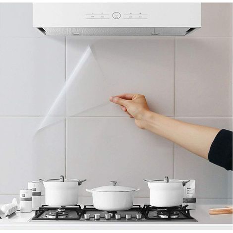 Autocollant Mural Résistant À L Huile - 100 cm × 40 cm - Imperméable Et Résistant À La Chaleur - Pour Protection Murale Cuisine Salle À Manger - Lot De 3