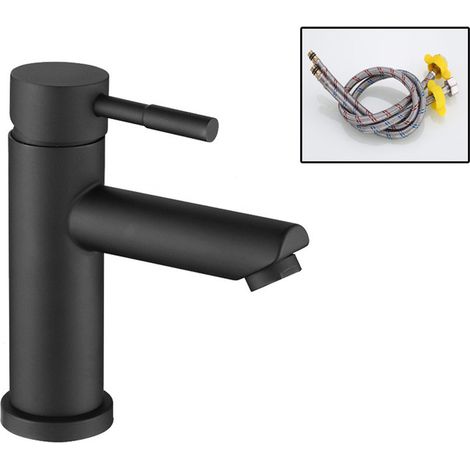 Robinet de lavabo avec eau chaude et froide, mitigeur compact avec flexibles (1/5)