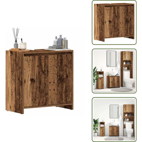 Waschbeckenunterschrank Altholz-Optik 60x33x60 cm Holzwerkstoff - Waschbeckenunterschrank - Waschbeckenunterschränke - Waschbeckenschrank - Waschtisch (1/5)