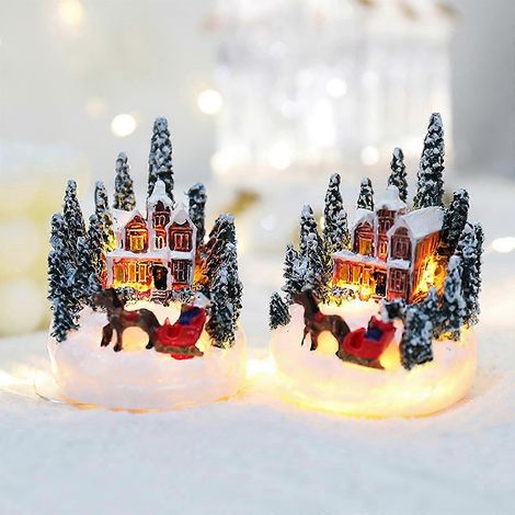 A Christmas Decorations, Resin Houses, Luminous Decorations, Christmas Micro Landscapes, Christmas Small Houses (1/5)