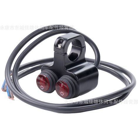 Motorcycle parts modification switch, aluminum alloy waterproof red two-position switch, headlight, LED spotlight power switch (1/5)