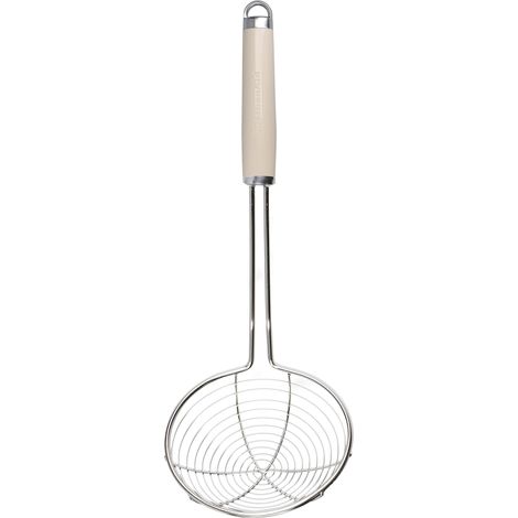 KitchenAid Cucchiaio Forato / Schiumarola a Ragnatela, Acciaio Inossidabile Resistente alla Ruggine, Sicuro in Lavastoviglie, 36 x 51 x 140 mm, Crema (1/4)