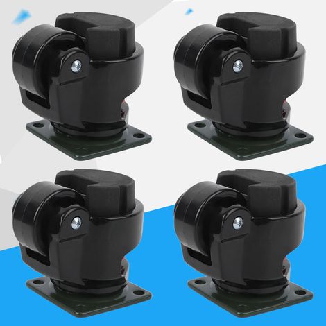 4 Stück Nivellierrollen GD-40F, Schwerlast-Industrierollen, Schwarz (1/5)