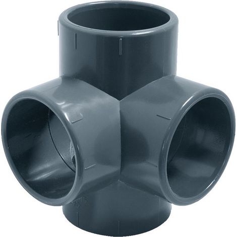 Té 4 voies PVC pression 90° Ø 63 mm - Fitt (1/2)