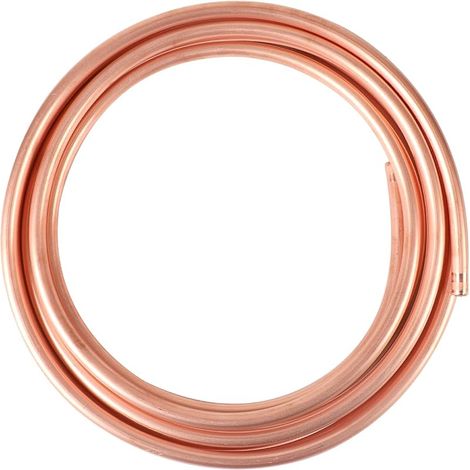Tube rond en cuivre souple - Longueur : 5 m - Diamètre : 8 mm - Épaisseur : 1 mm - Pour générateurs, rails, appareils de commutation (1/5)