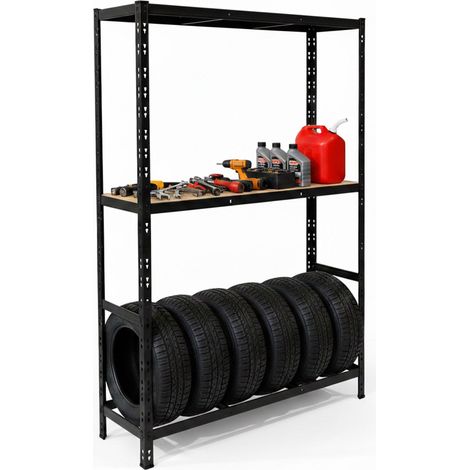 Tire Rack, 2-Shelf Steel, Adjustable Spacing (1/5)