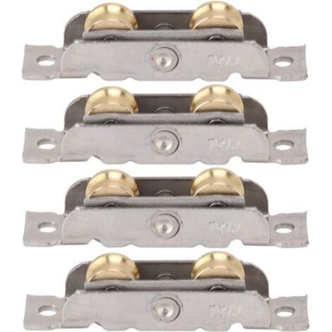 Sliding Door Roller Assembly, 4 Pieces Window Accessory Bearing for Home (Concave Wheel) (1/5)